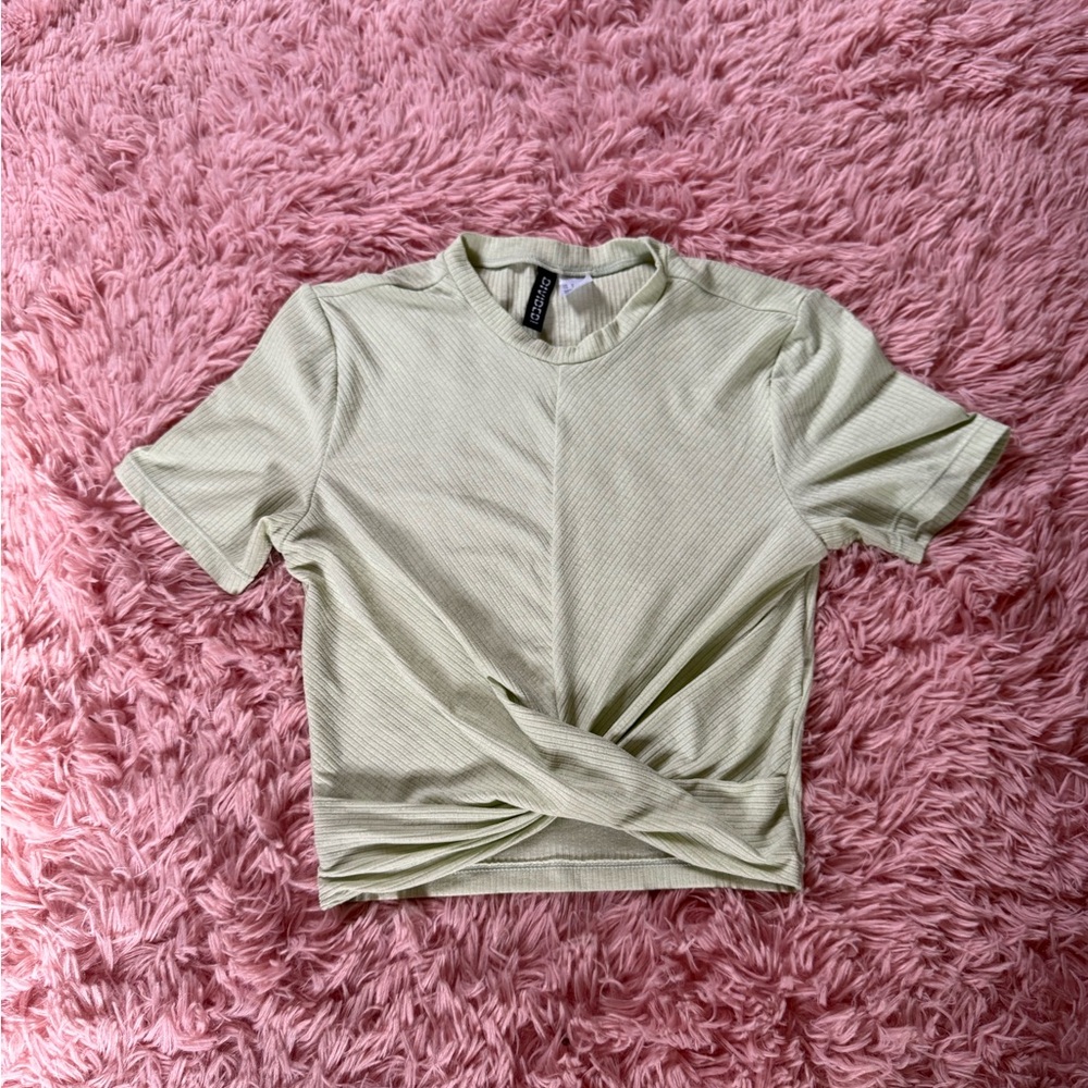 H&M Light Green Twist Crop Top